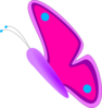 Pink And Purple Butterfly Side View Clip Art